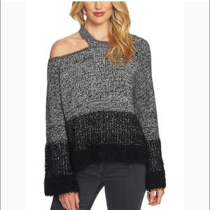 1.State Knit Cold Shoulder Pullover Sweater